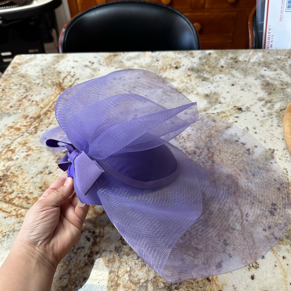 Sonni San Francisco Vintage purple accent tulle hat!